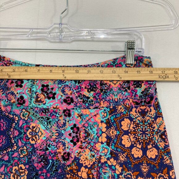 New Artisan NY Maxi Skirt Large Multi Color Floral Boho Stretch Knit Pull-on - Picture 5 of 9
